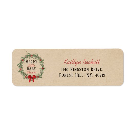 Merry Little Christmas Baby Shower Etiket (Voorkant)