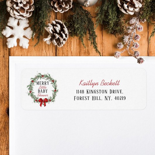 Merry Little Christmas Baby Shower Etiket