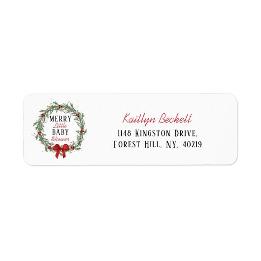 Merry Little Christmas Baby Shower Etiket (Voorkant)