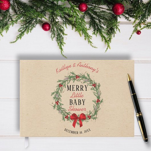 Merry Little Christmas Baby Shower Gastenboek