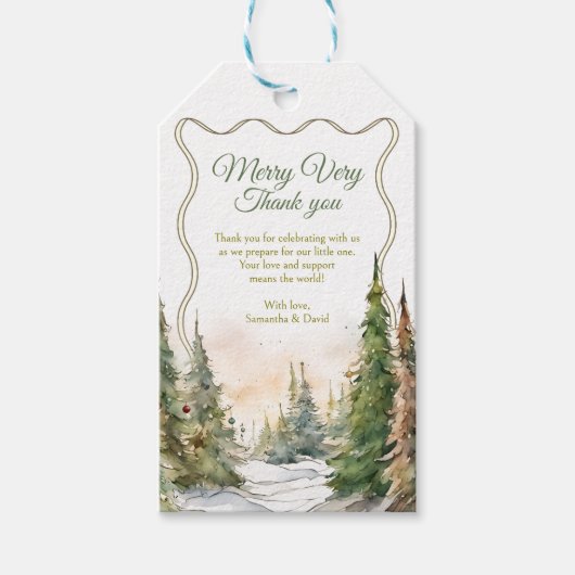 Merry Little Christmas Baby shower Gift Label Cadeaulabel (Voorkant)