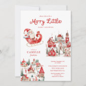 Merry Little Christmas Baby shower Invitation Kaart (Voorkant)