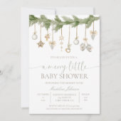 Merry Little Christmas Baby shower Invitation Kaart (Voorkant)