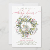 Merry Little Christmas Baby shower Krans Kaart (Voorkant)