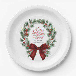 Merry Little Christmas Baby Shower Papieren Borden Bordje