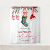 Merry Little Christmas Baby shower Tapestry Wandkleed (Voorkant)