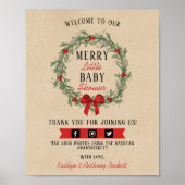 Merry Little Christmas Baby Shower Welcome Poster (Voorkant)