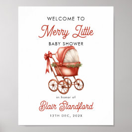 Merry Little Christmas Baby shower Welkomstbord Poster