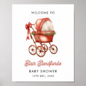 Merry Little Christmas Baby shower Welkomstbord Poster (Voorkant)