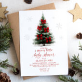 Merry Little Christmas Baby Shower Xmas Tree Kaart