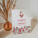Merry Little Christmas Baby's zijn zoet Reclamebord Met Voetstuk<br><div class="desc">Voeg een feestelijke touch aan uw baby shower met deze Merry Little Christmas Baby's zijn Sweet Pedestal Sign. Een charmante manier om uw desserttafel te benadrukken en uw lieve kleintje te vieren tijdens de feestdagen! Shop het Collectie in onze winkel Cava Party Design.</div>