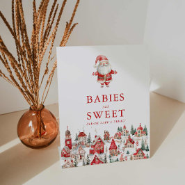 Merry Little Christmas Baby's zijn zoet Reclamebord Met Voetstuk