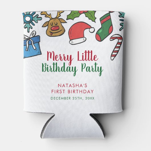 Merry Little Christmas Birthday Custom Koelbox Blikjeskoeler (Voorkant)
