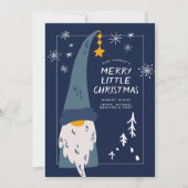 MERRY LITTLE CHRISTMAS Blue Gnome Snowflakes Kaart (Voorkant)