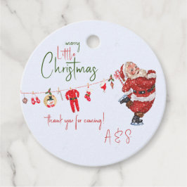 Merry Little Christmas Boy Meisje Winter Baby show Bedankjes Labels