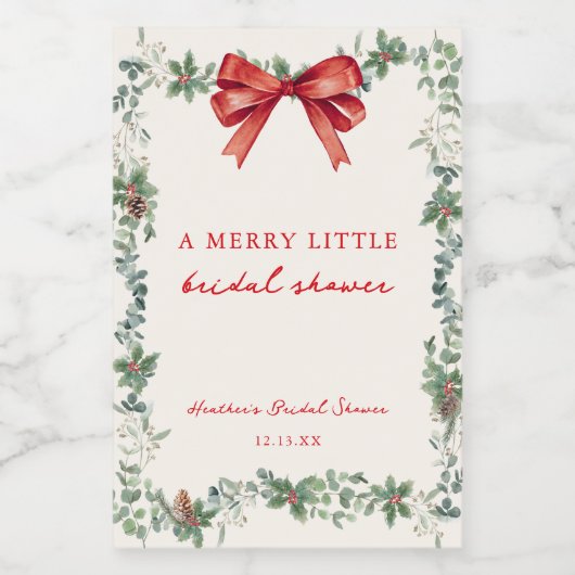 Merry Little Christmas Bridal Shower Favor Labels Voedselcontainer Etiket (Enkel label)