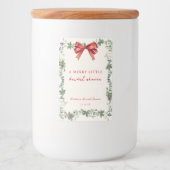 Merry Little Christmas Bridal Shower Favor Labels Voedselcontainer Etiket (Voorkant)