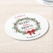Merry Little Christmas Bruidsfeest Ronde Kartonnen Onderzetter (Gebogen)