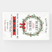 Merry Little Christmas Bruiloftsborrel Welkom Spandoek (Horizontaal)