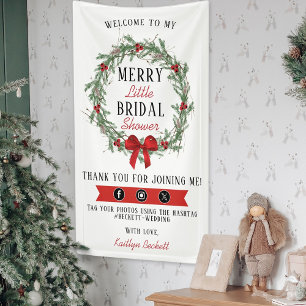 Merry Little Christmas Bruiloftsborrel Welkom Spandoek