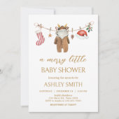 Merry Little Christmas Clothes Baby shower Kaart (Voorkant)