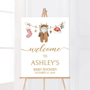 Merry Little Christmas Clothes Baby shower Welkom Poster