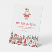 Merry Little Christmas Diaper Raffle Reclamebord Met Voetstuk (Voorkant)