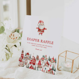 Merry Little Christmas Diaper Raffle Reclamebord Met Voetstuk