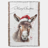 Merry Little Christmas Donkey, op maat Deken (Voorkant Verticaal)