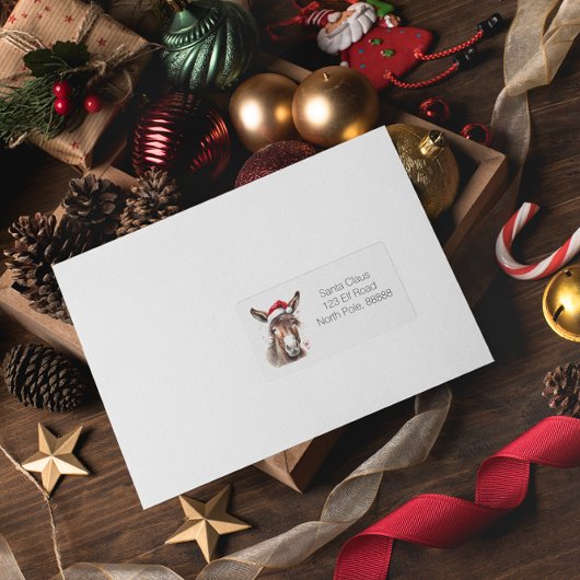 Merry Little Christmas Donkey, op maat Etiket