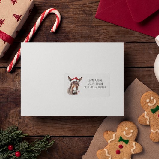 Merry Little Christmas Donkey, op maat Etiket