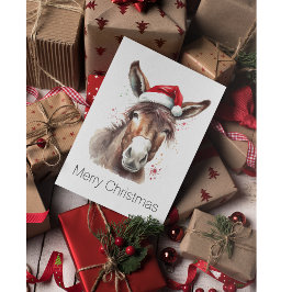 Merry Little Christmas Donkey, op maat Feestdagenkaart