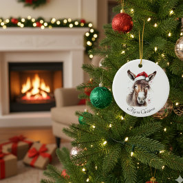 Merry Little Christmas Donkey, op maat Keramisch Ornament