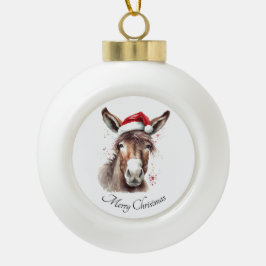 Merry Little Christmas Donkey, op maat Keramische Bal Ornament