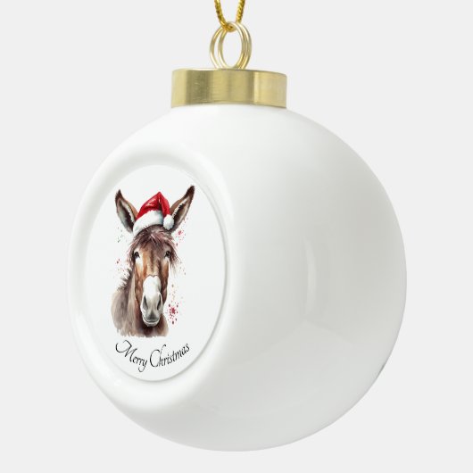 Merry Little Christmas Donkey, op maat Keramische Bal Ornament (Rechts)