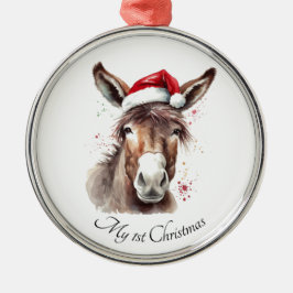 Merry Little Christmas Donkey, op maat Metalen Ornament