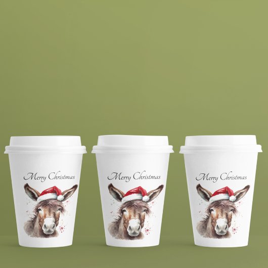 Merry Little Christmas Donkey, op maat Papieren Bekers