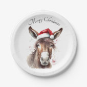 Merry Little Christmas Donkey, op maat Papieren Bordje (Voorkant)