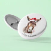 Merry Little Christmas Donkey, op maat Ronde Button 3,2 Cm