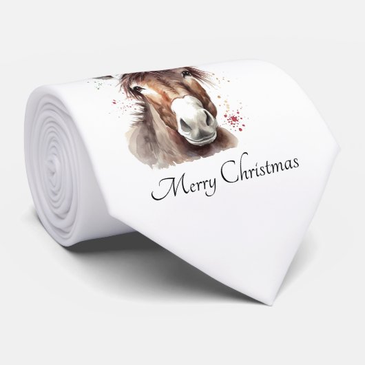 Merry Little Christmas Donkey, op maat Stropdas (Opgerold)