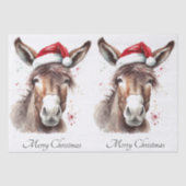 Merry Little Christmas Donkey, op maat Tissuepapier (Voorkant)