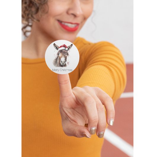 Merry Little Christmas Donkey, op maat Vierkante Sticker