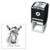 Merry Little Christmas Donkey, op maat Zelfinktende Stempel (In situ)