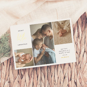 Merry Little Christmas Eerste kerst 4 Foto Folie Feestdagenkaart