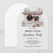 Merry Little Christmas Family Party-uitnodiging Kaart (Voorkant / Achterkant)