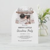 Merry Little Christmas Family Party-uitnodiging Kaart (Staand voorkant)