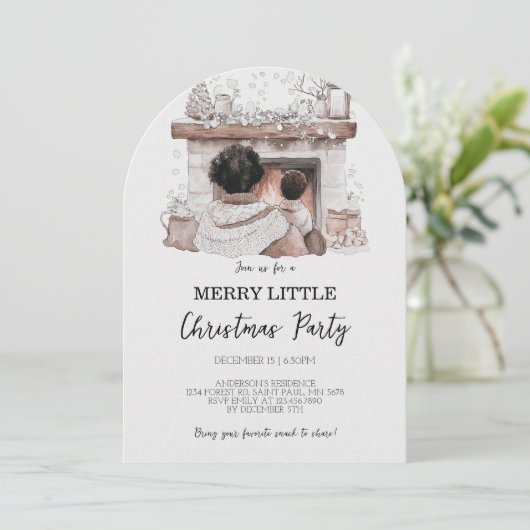 Merry Little Christmas Family Party-uitnodiging Kaart (Staand voorkant)