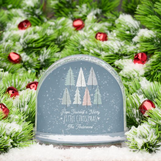 Merry Little Christmas Family Photo Snow Globe Sneeuwbol (Kerstmis)