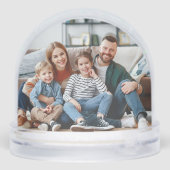 Merry Little Christmas Family Photo Snow Globe Sneeuwbol (Achterkant)