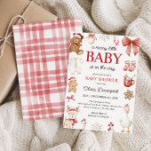 Merry Little Christmas Festive Winter Baby Shower Kaart